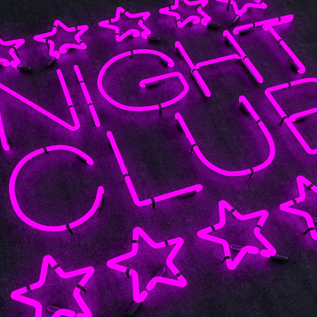 Night Club Neon Sign Low-poly 3D model_1
