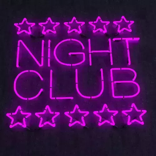 Night Club Neon Sign Low-poly 3D model