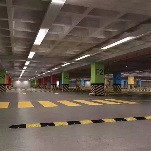Car Park Low-poly 3D model