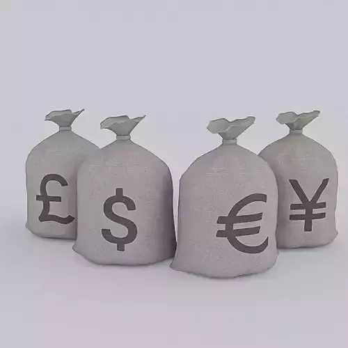 Money Bag Low-poly 3D model