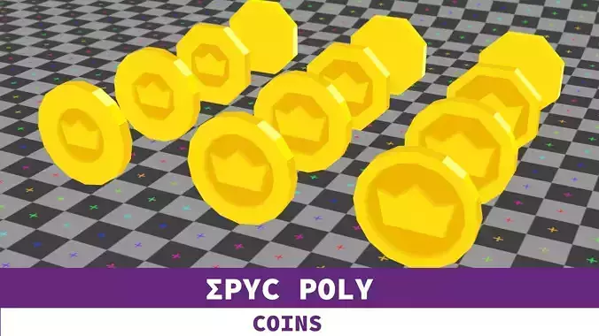 Epic Poly - Crown Coin with LOD