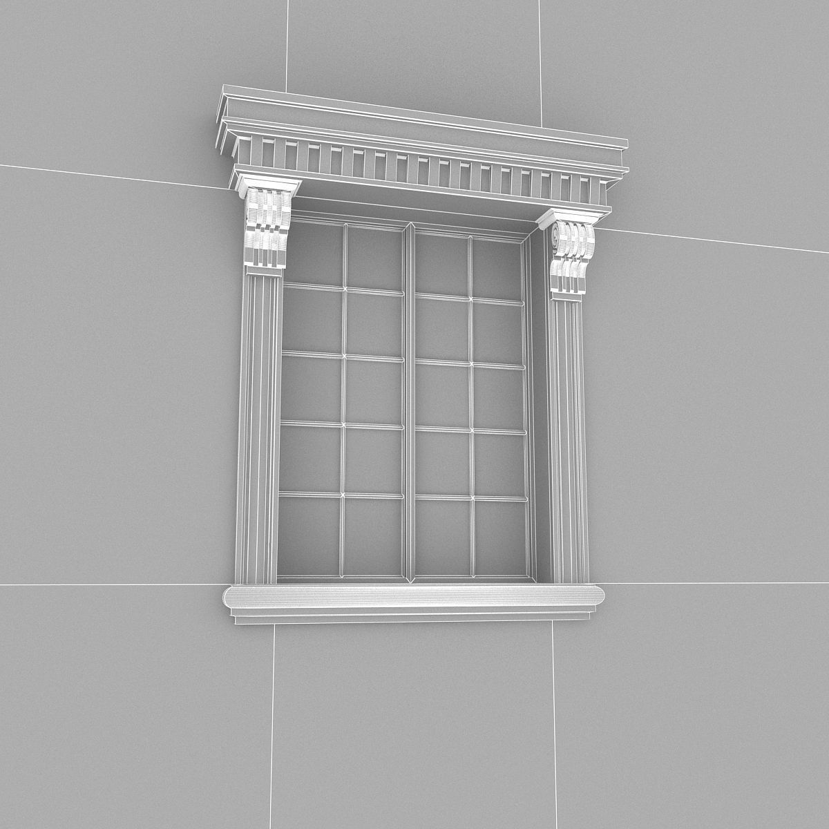 Window Frame 06 Low-poly 3D model_3