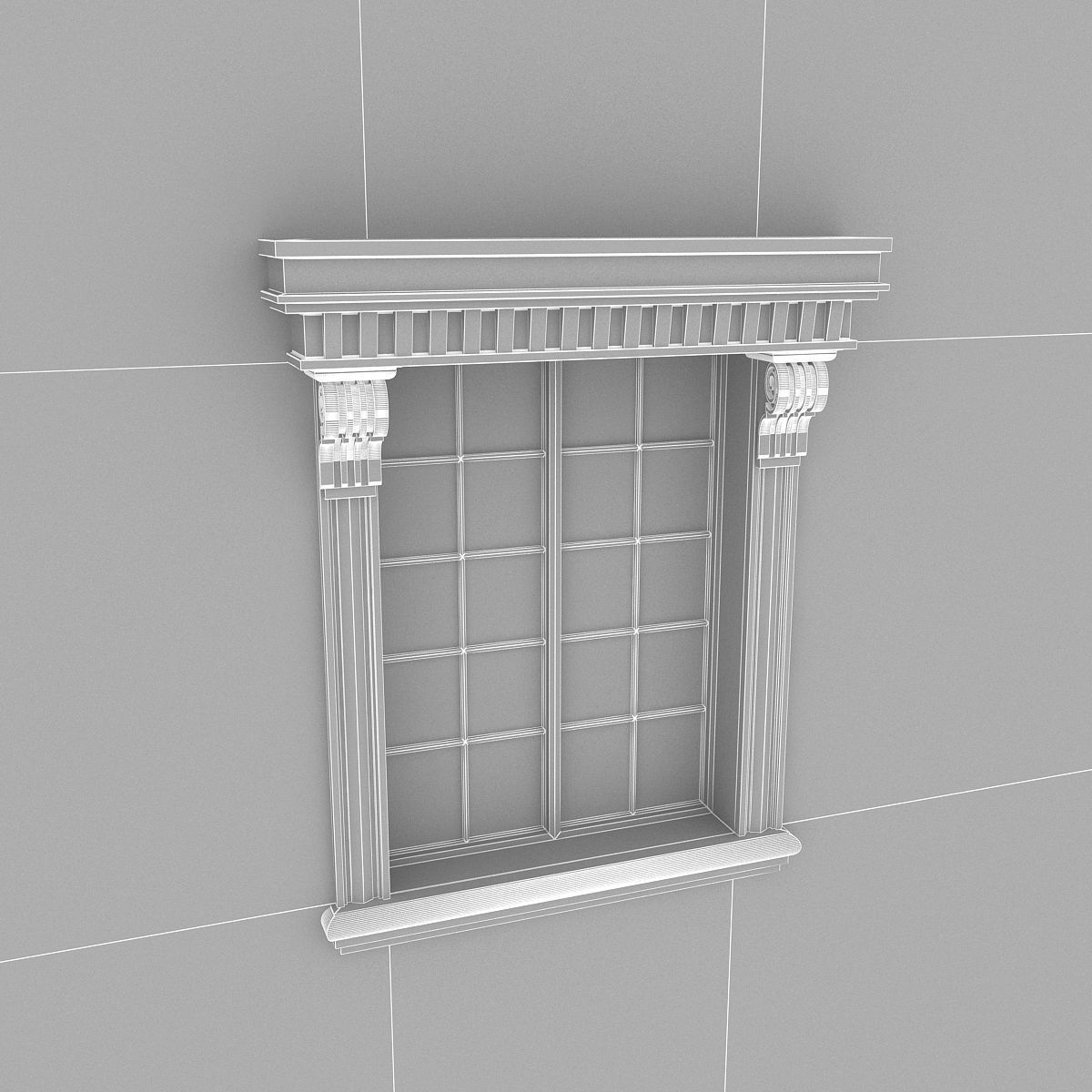Window Frame 06 Low-poly 3D model_5