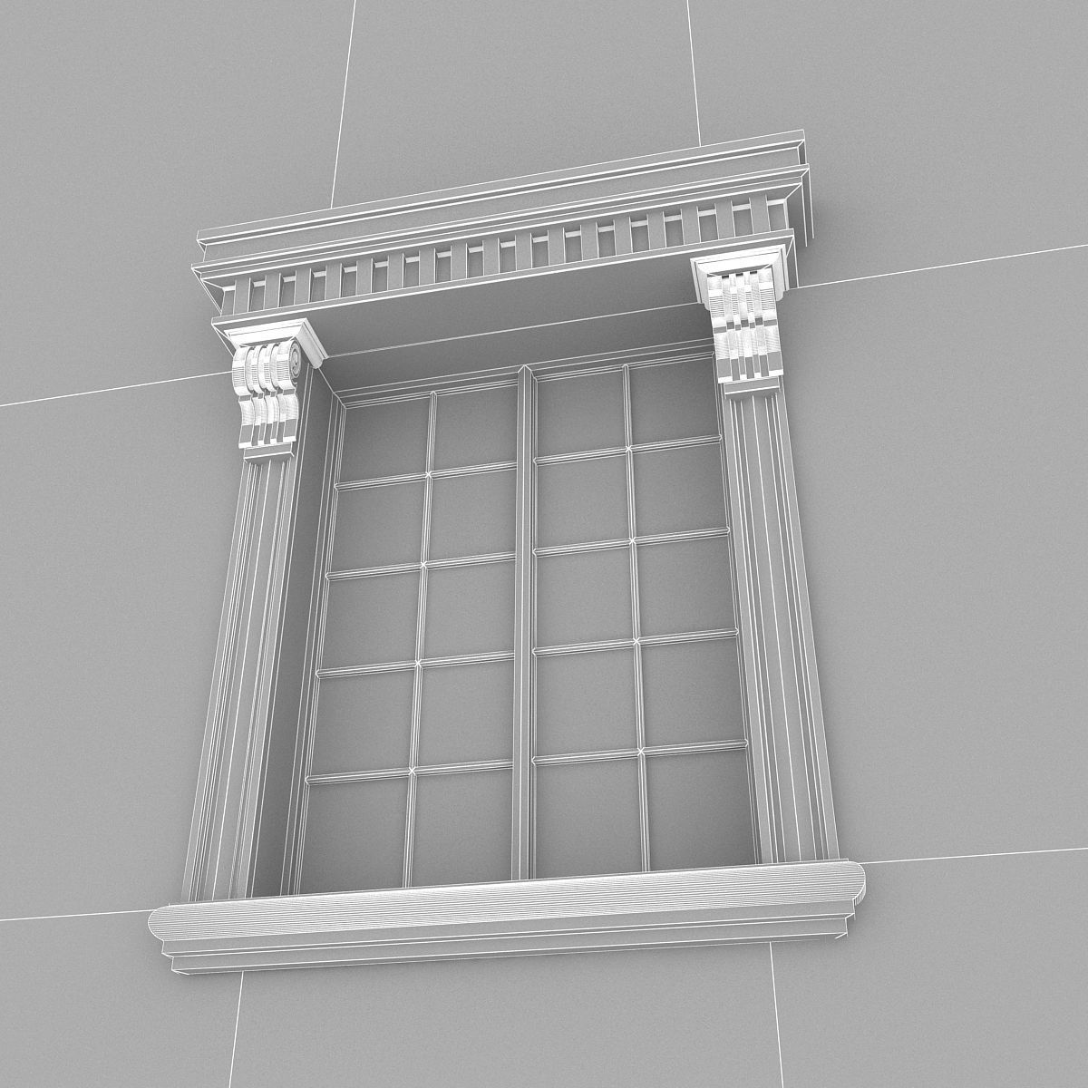 Window Frame 06 Low-poly 3D model_4