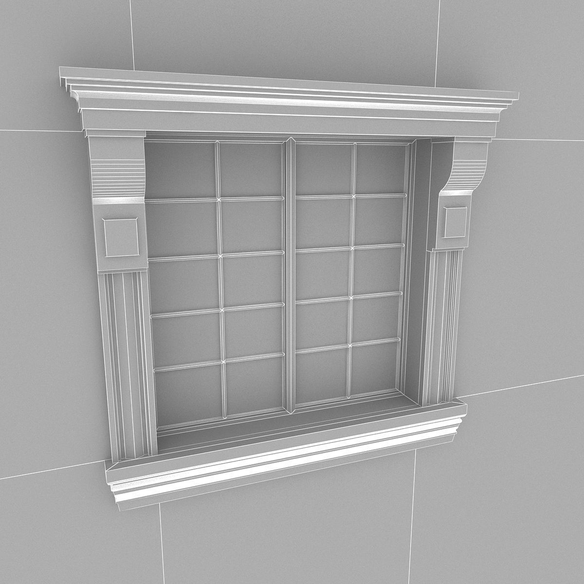 Window Frame 11 Low-poly 3D model_4