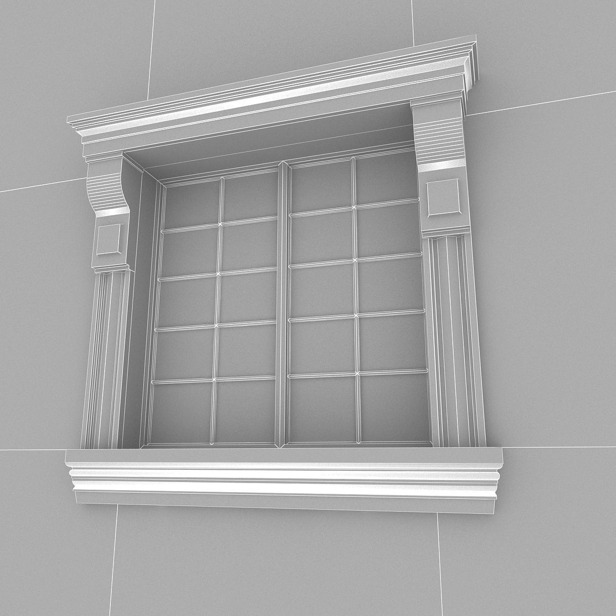 Window Frame 11 Low-poly 3D model_5