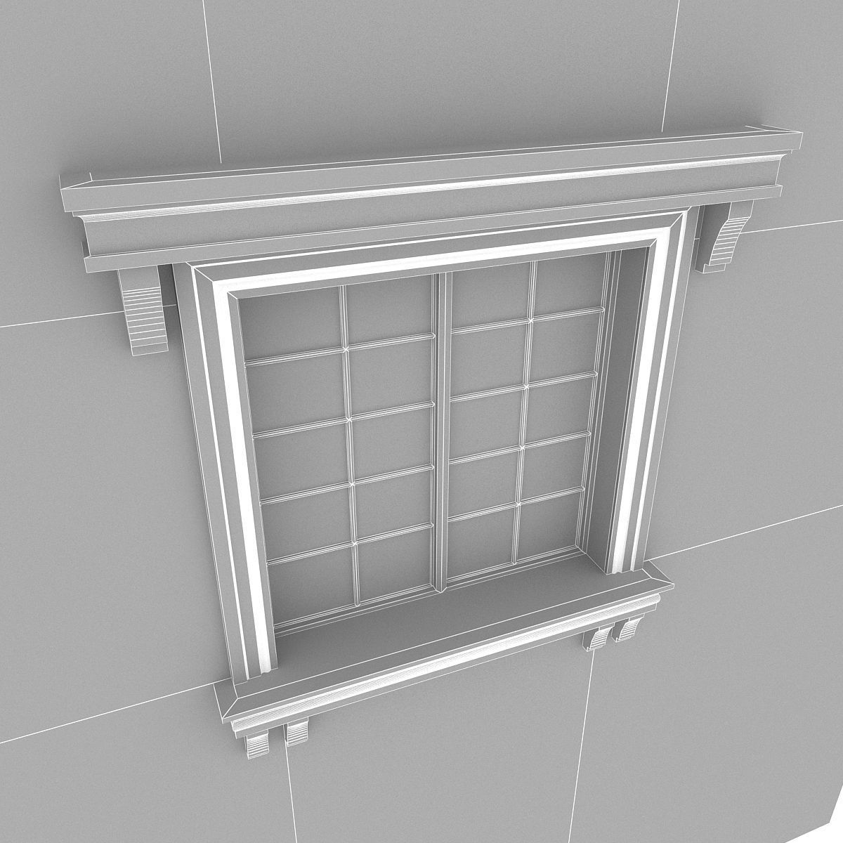Window Frame 11 Low-poly 3D model_5
