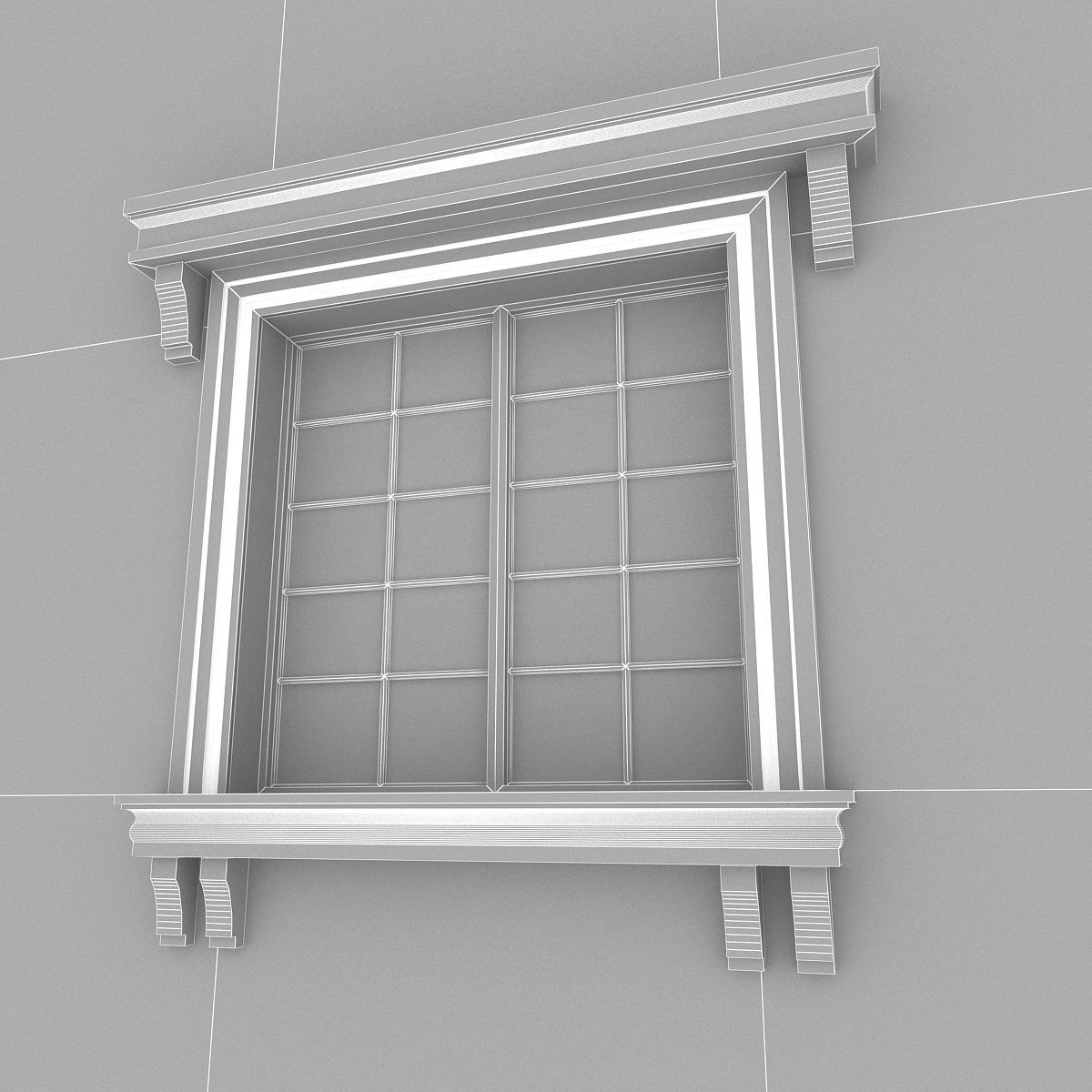 Window Frame 11 Low-poly 3D model_4