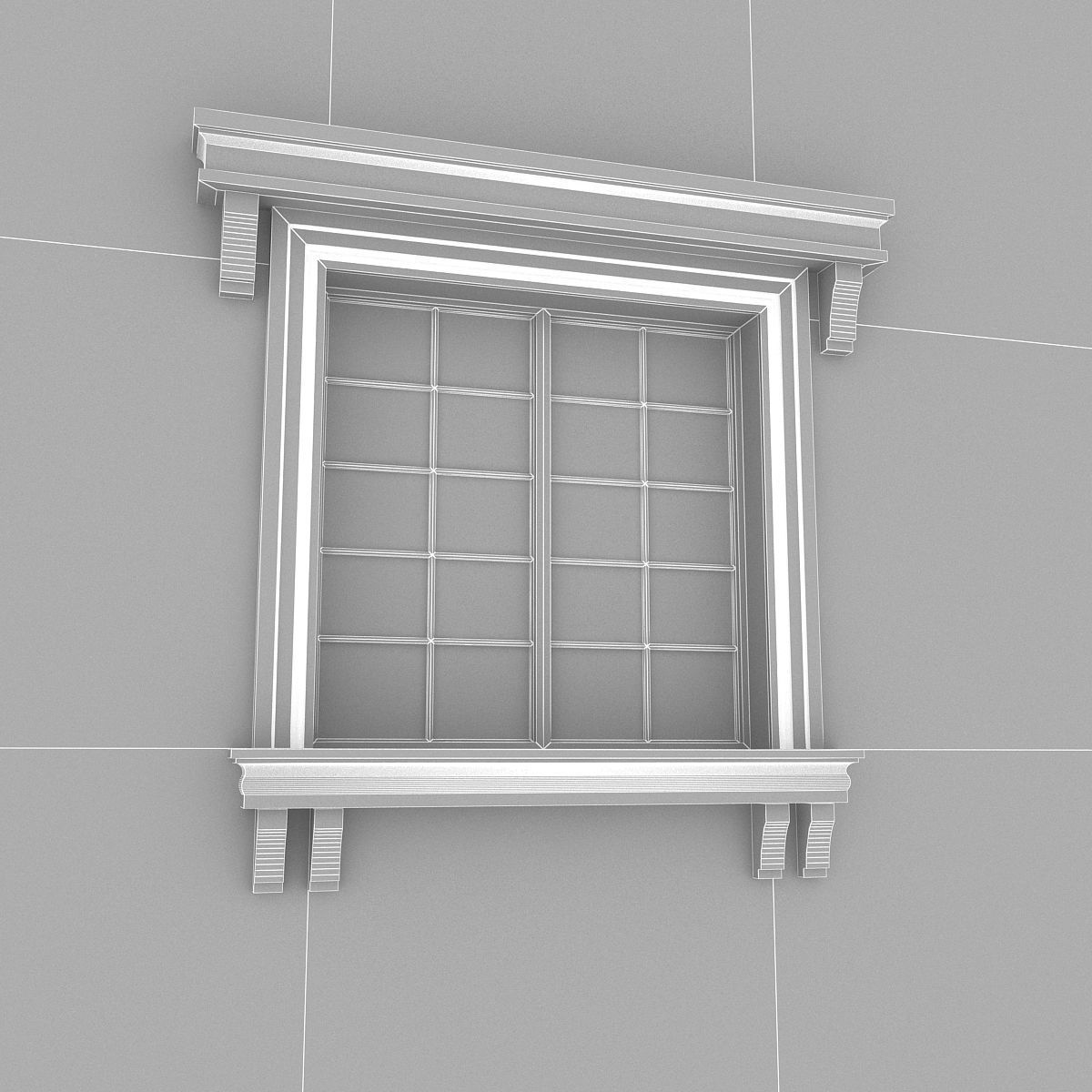 Window Frame 11 Low-poly 3D model_3