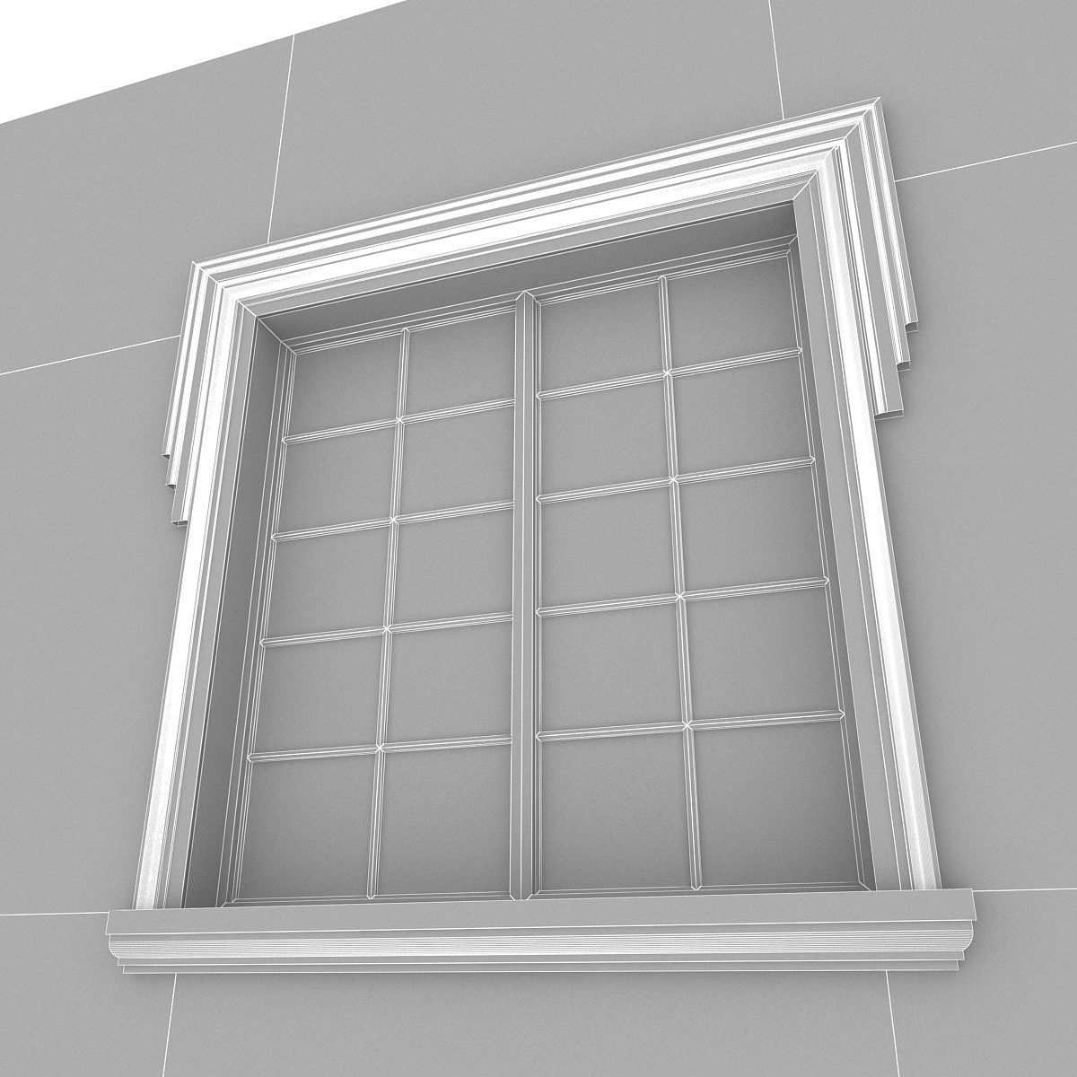 Window Frame 16 Low-poly 3D model_4