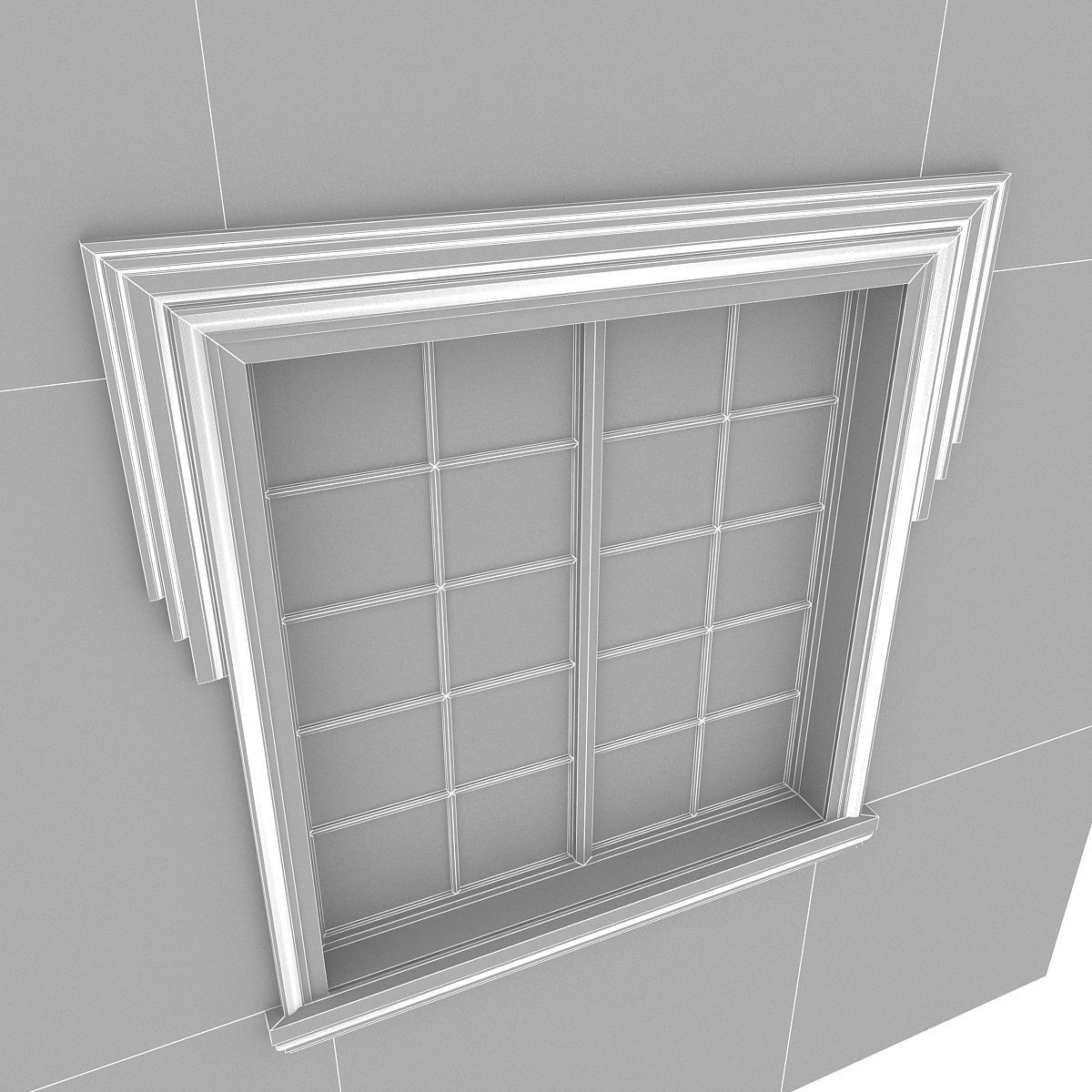 Window Frame 16 Low-poly 3D model_5