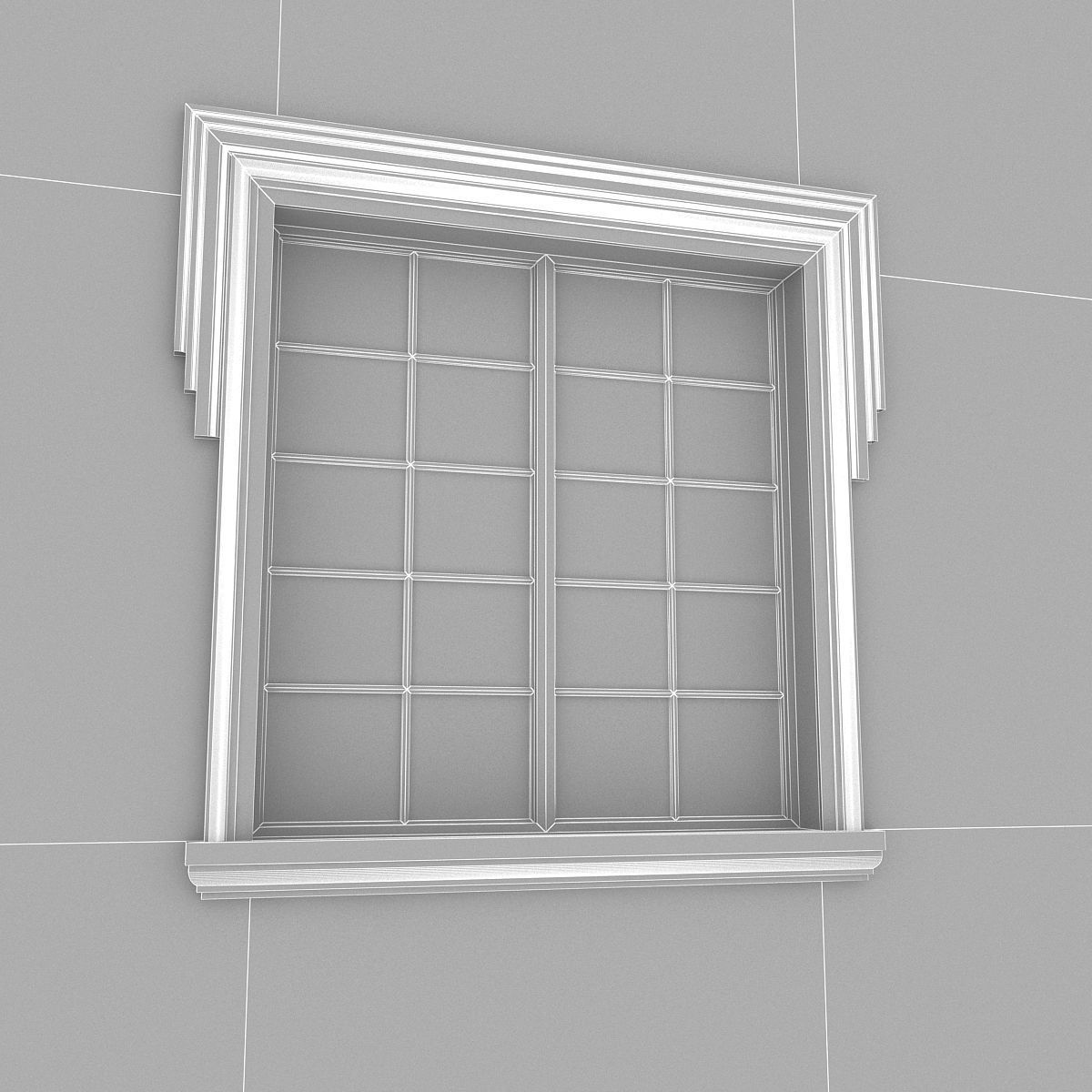 Window Frame 16 Low-poly 3D model_3