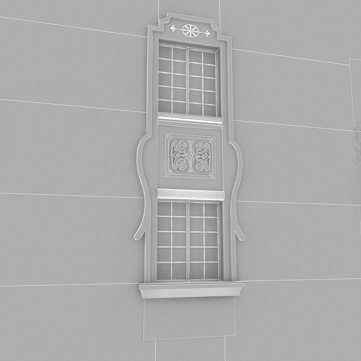 Window Frame 18 Low-poly 3D model_3