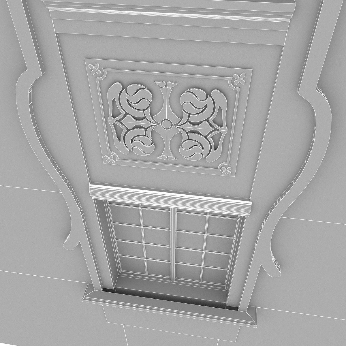 Window Frame 18 Low-poly 3D model_5