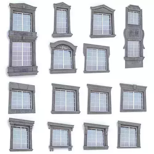 Classic Window Collection Low-poly 3D model