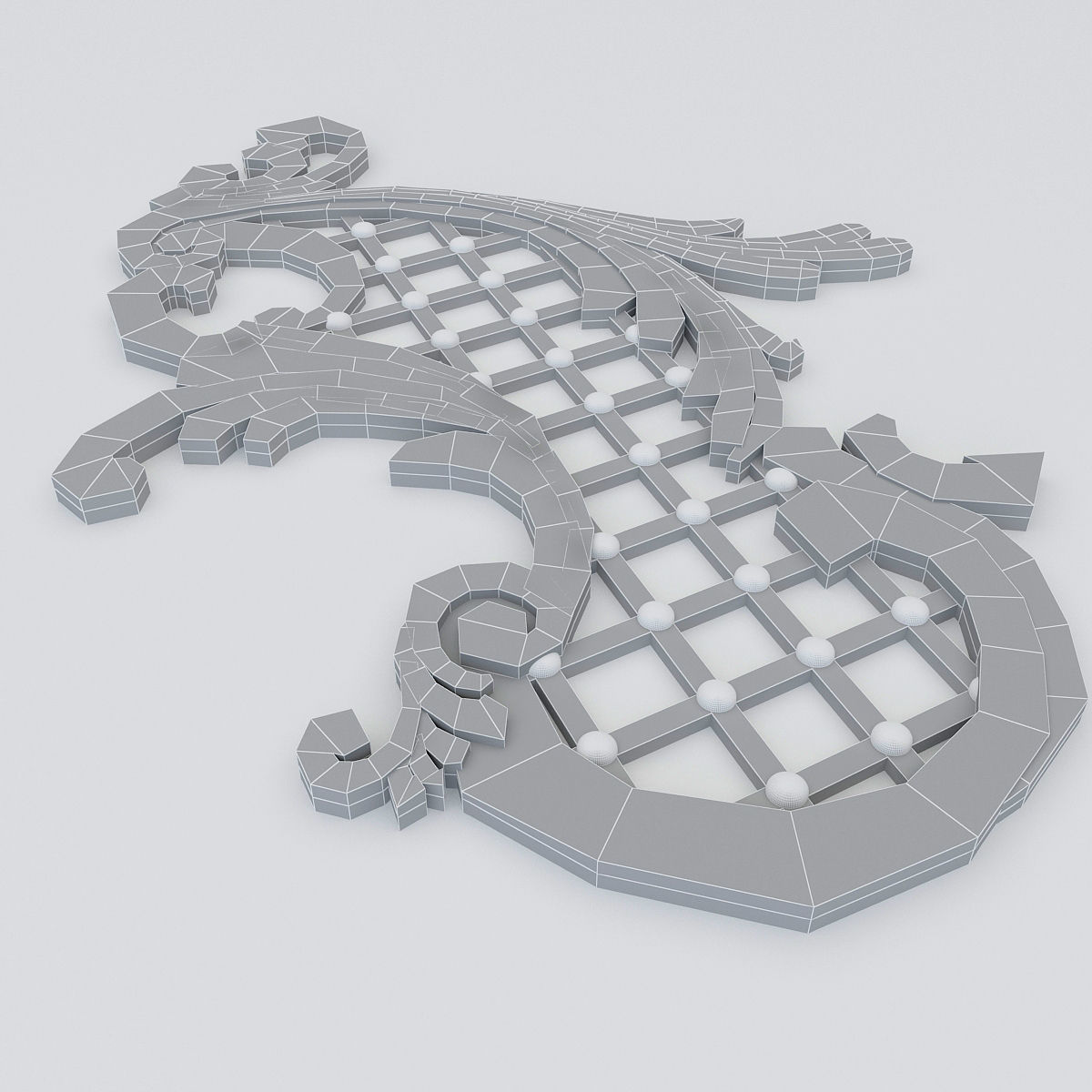 Plaster Decor Low-poly 3D model_5