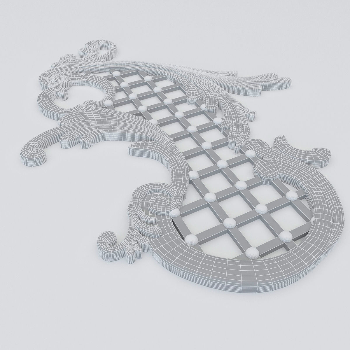 Plaster Decor Low-poly 3D model_3