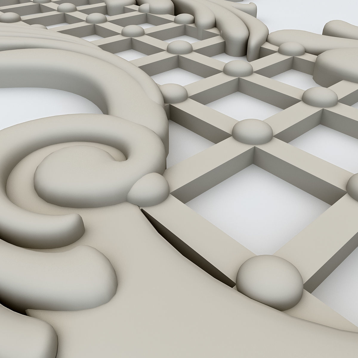 Plaster Decor Low-poly 3D model_2