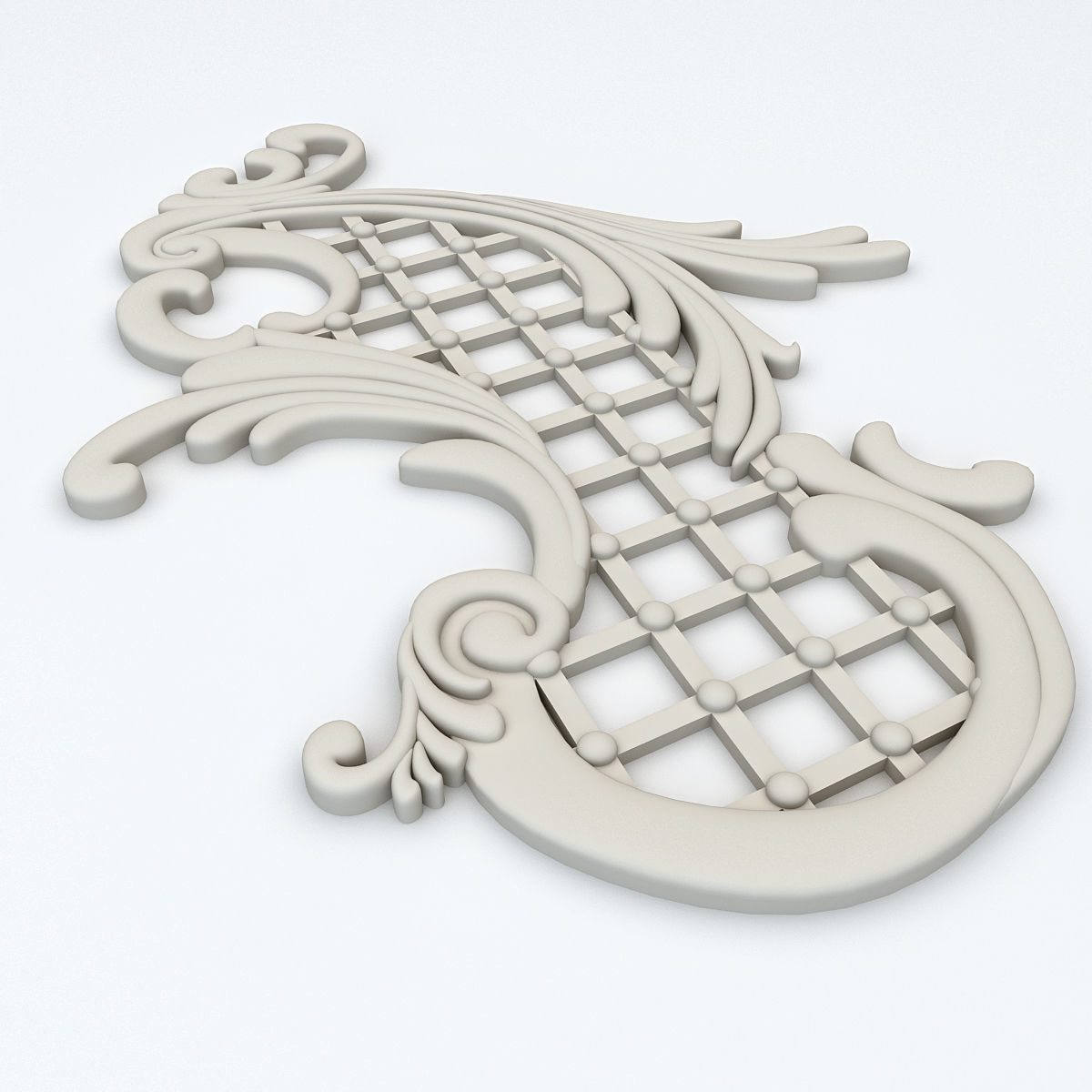 Plaster Decor Low-poly 3D model_1