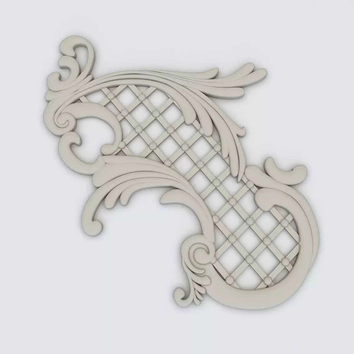 Plaster Decor Low-poly 3D model_0