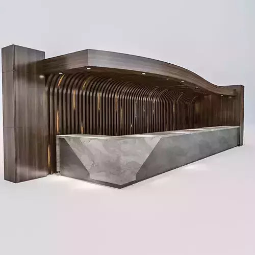 Reception modern desk made of wood and marble