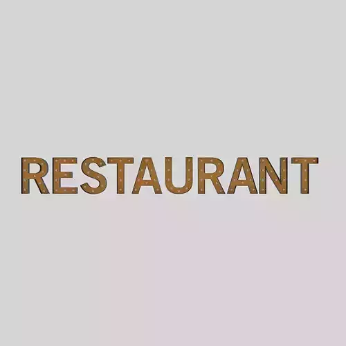 Restaurant Sign With Bulb
