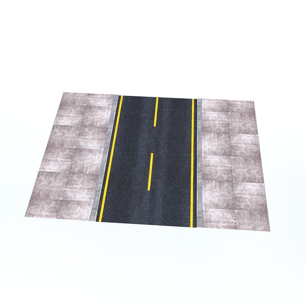 Modular Road Low-poly 3D model_14
