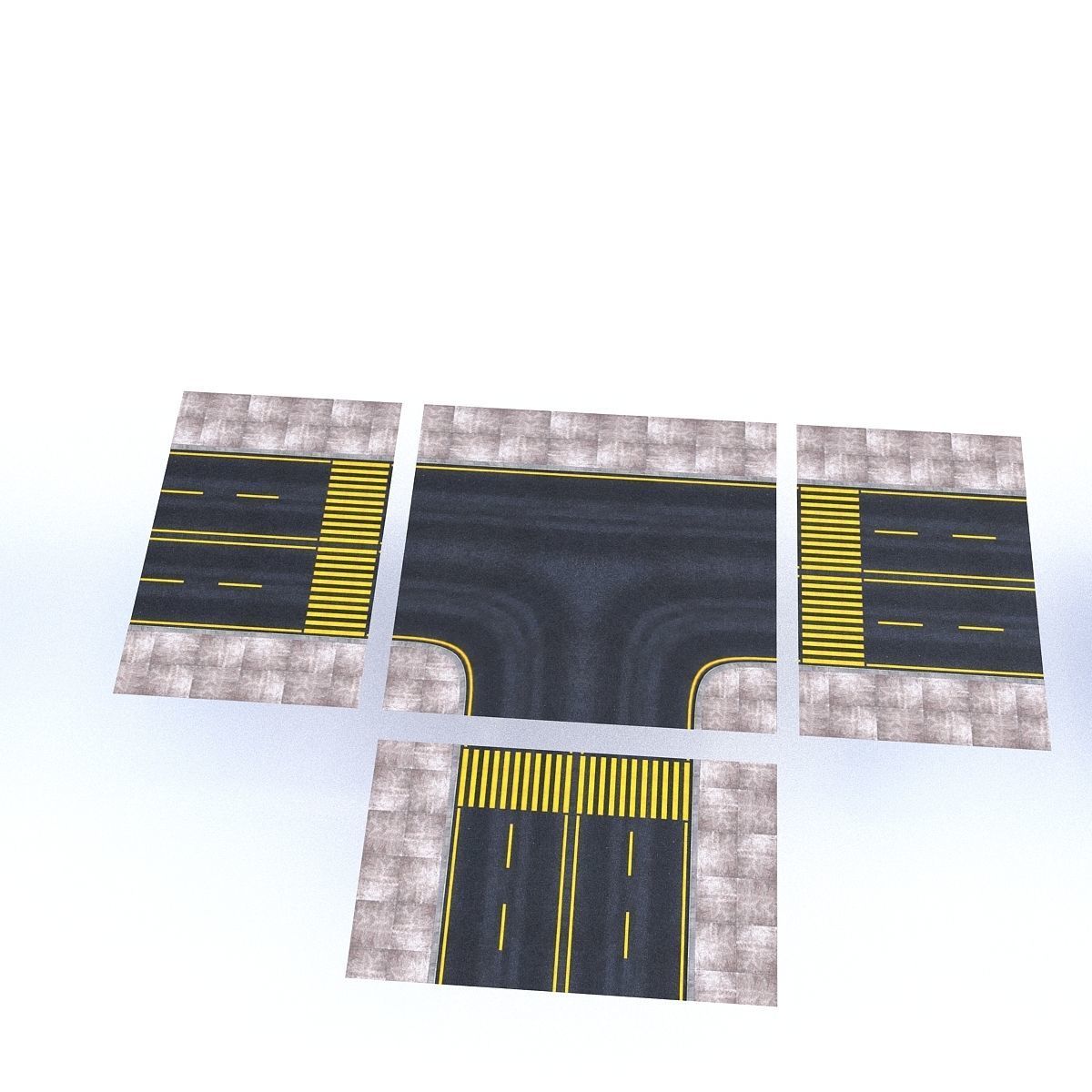 Modular Road Low-poly 3D model_21