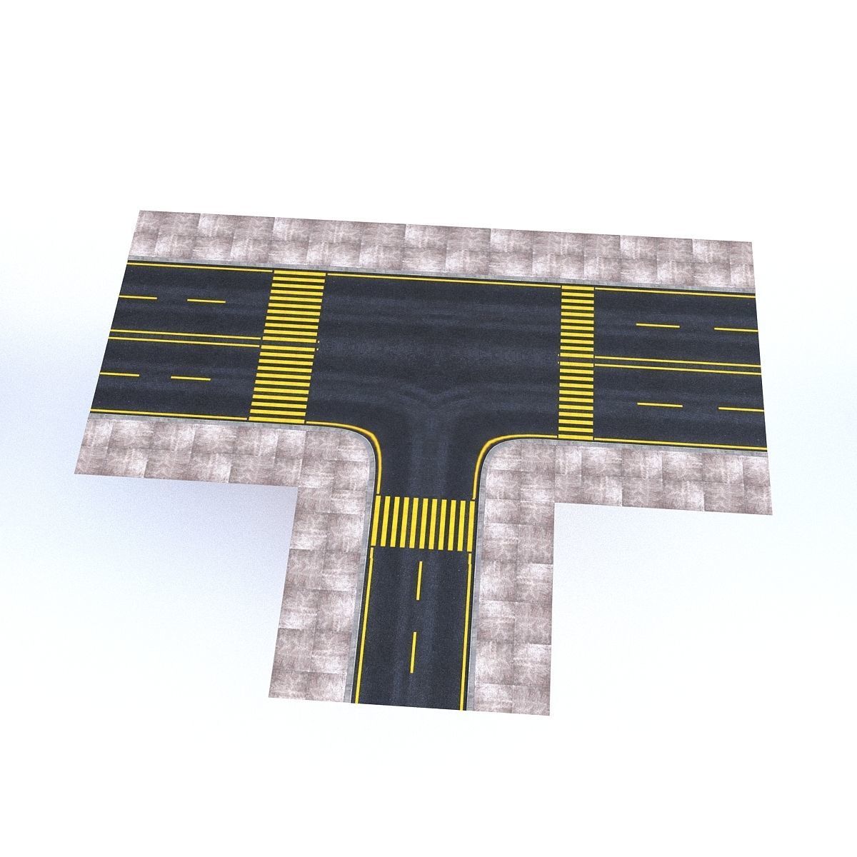 Modular Road Low-poly 3D model_18