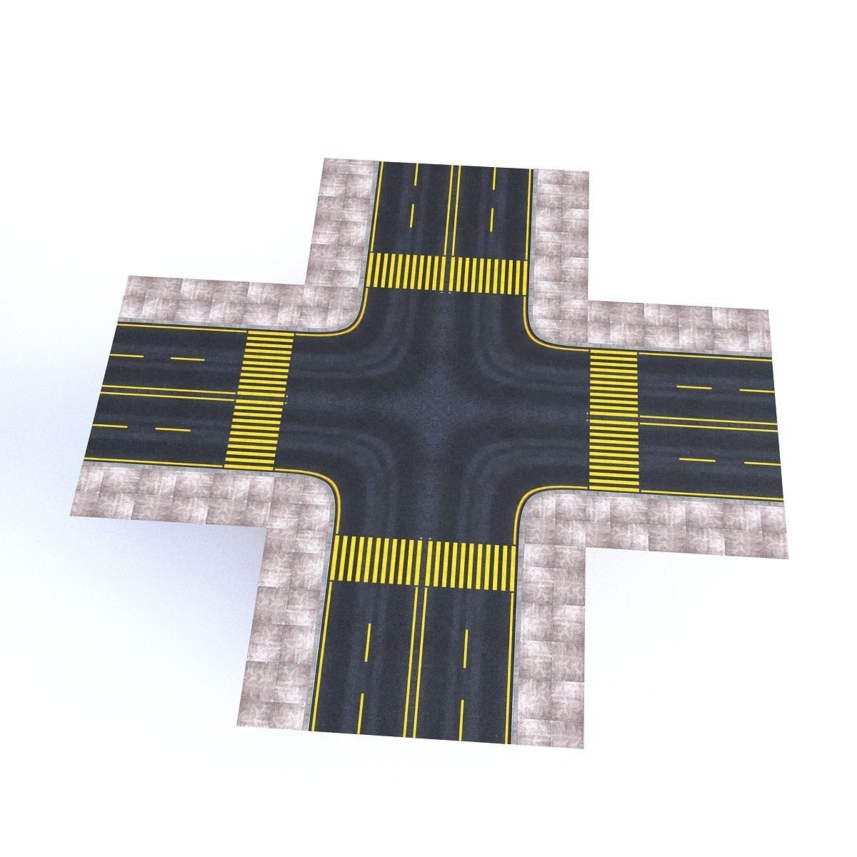 Modular Road Low-poly 3D model_20