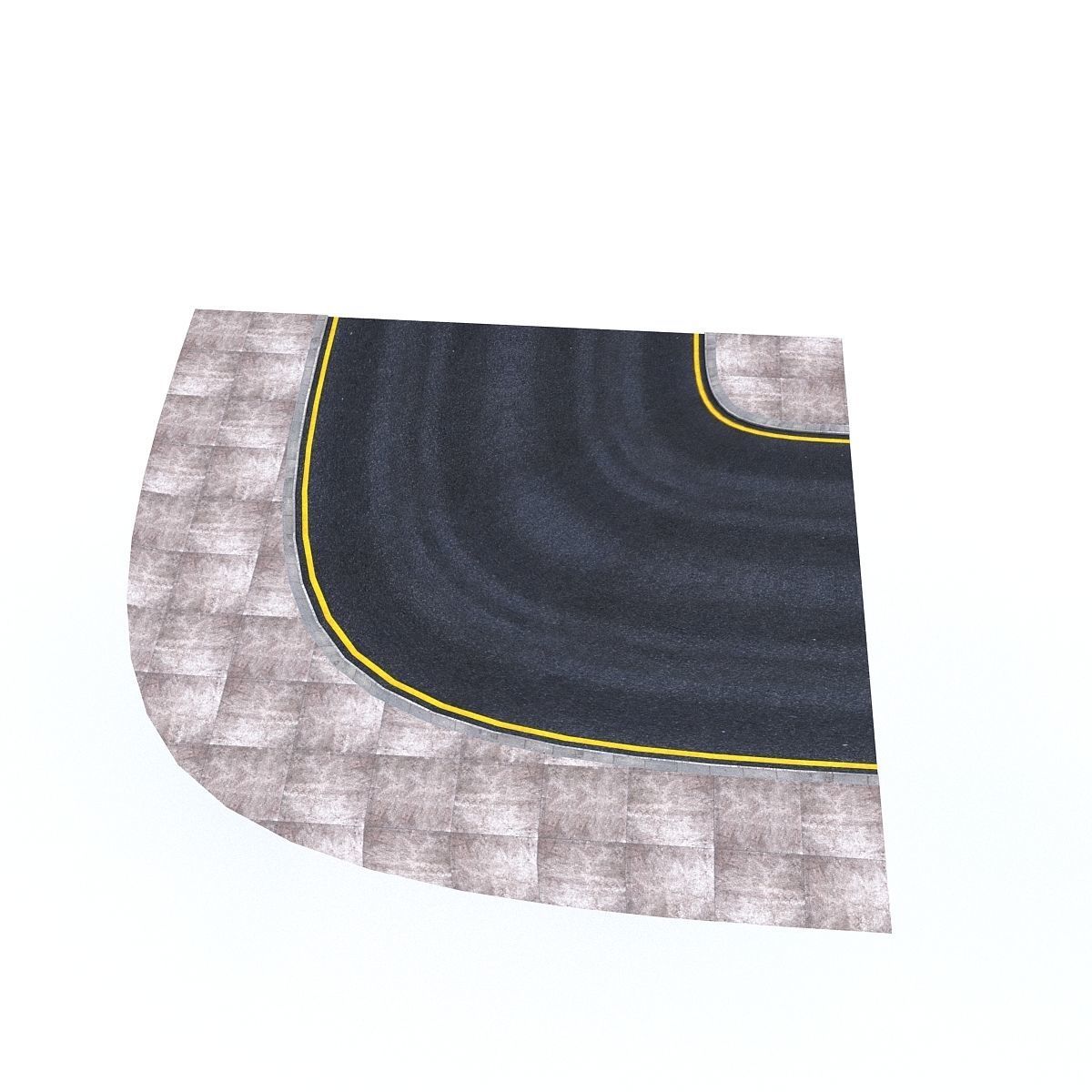 Modular Road Low-poly 3D model_13