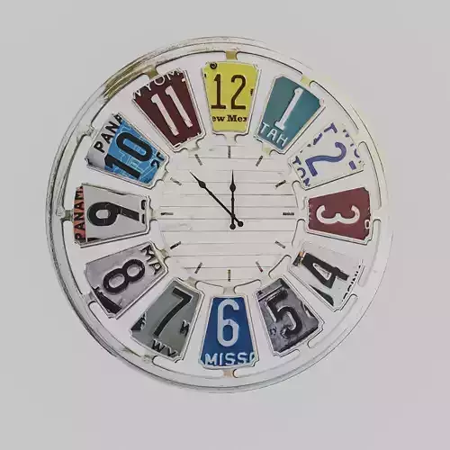3D Loft Clock Low-poly 3D model