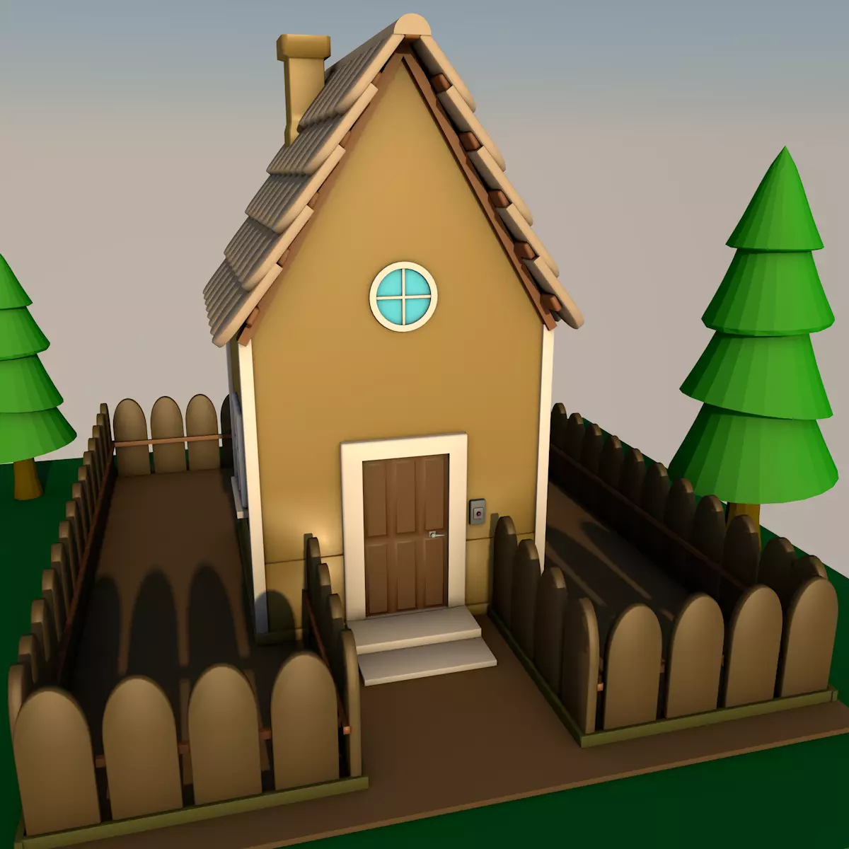 Cartoon house 3D model