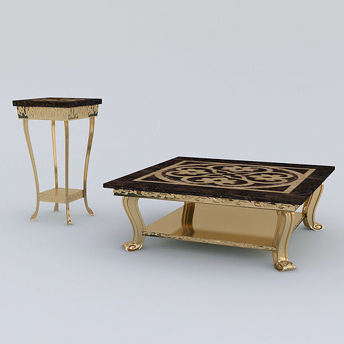Classic Coffee Table Set 3D model