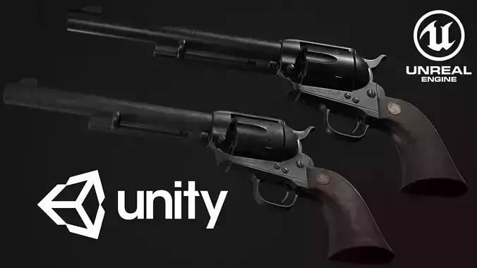 ColtSAA revolver Low-poly 3D model