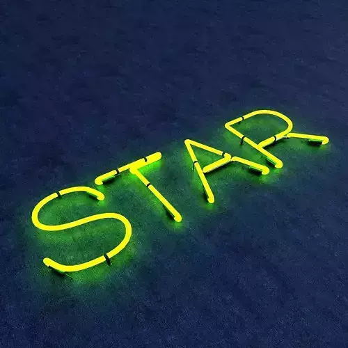 Star Neon Sign Low-poly 3D model