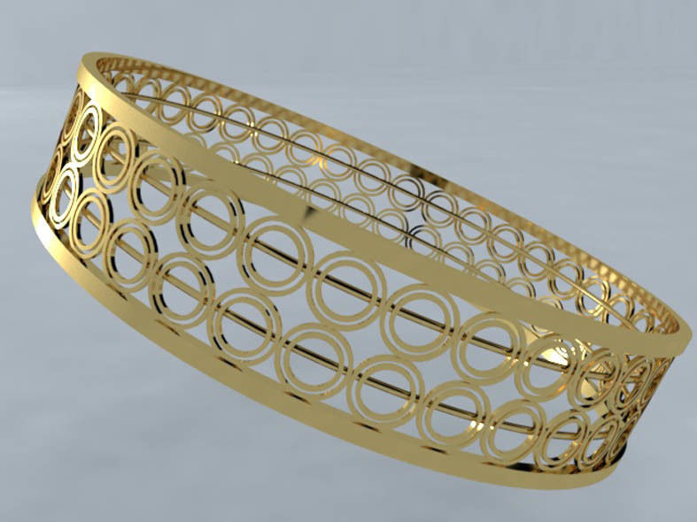gold bracelet  3D model_3