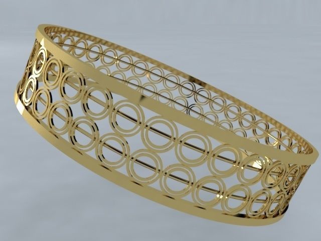 gold bracelet  3D model_2