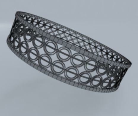 gold bracelet  3D model_4