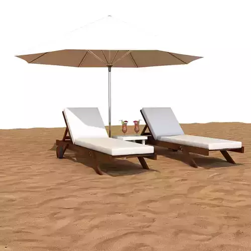 Sunbed With Umbrella