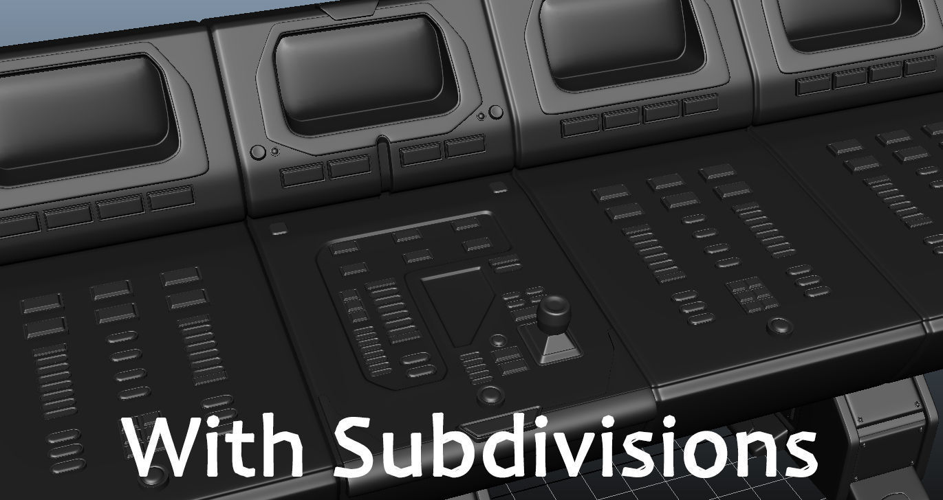 Large Scifi 3D Computer Control Panel 3D model_8