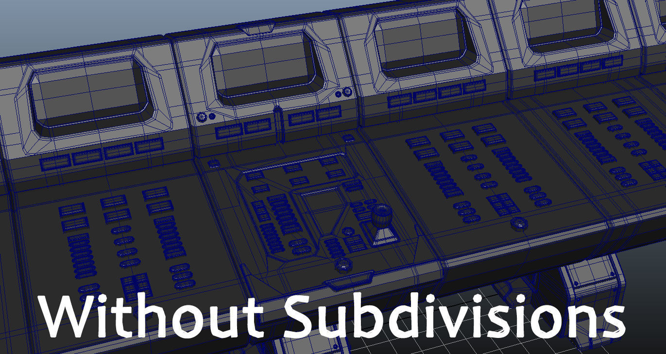 Large Scifi 3D Computer Control Panel 3D model_7