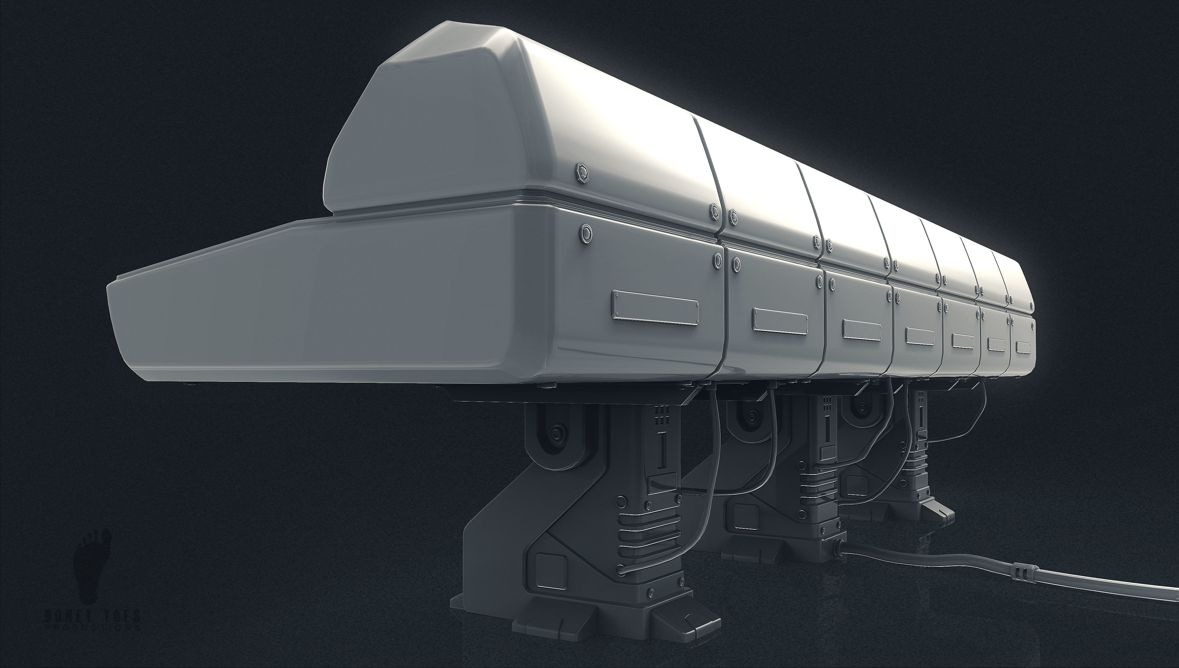 Large Scifi 3D Computer Control Panel 3D model_5