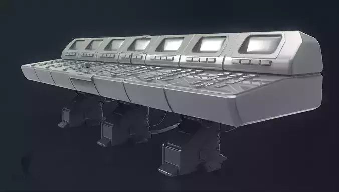 Large Scifi 3D Computer Control Panel 3D model