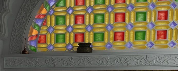 Qamaria stained glasses windows - Yemen Low-poly 3D model_6