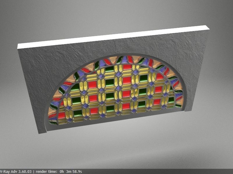 Qamaria stained glasses windows - Yemen Low-poly 3D model_1