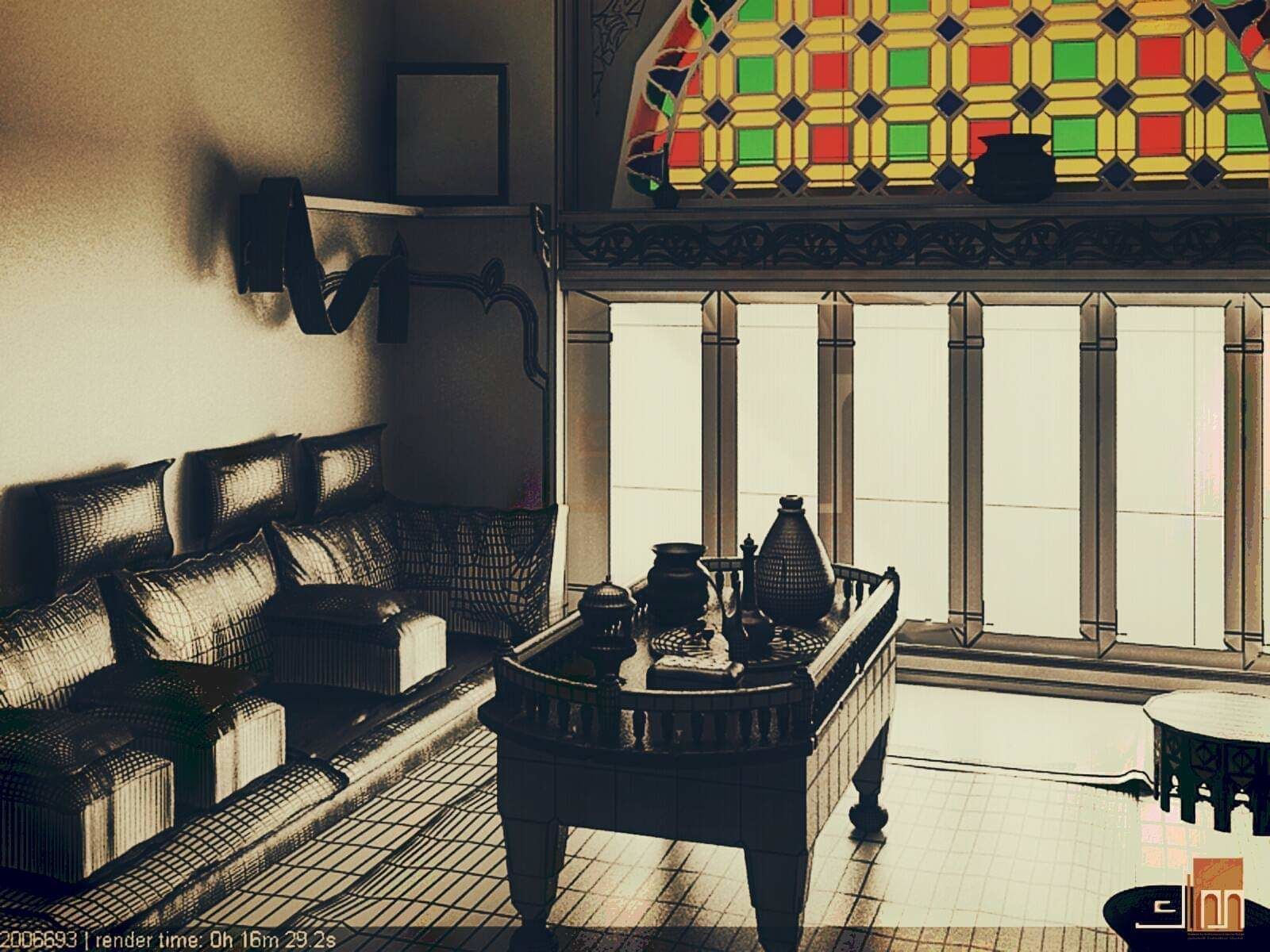 Qamaria stained glasses windows - Yemen Low-poly 3D model_9