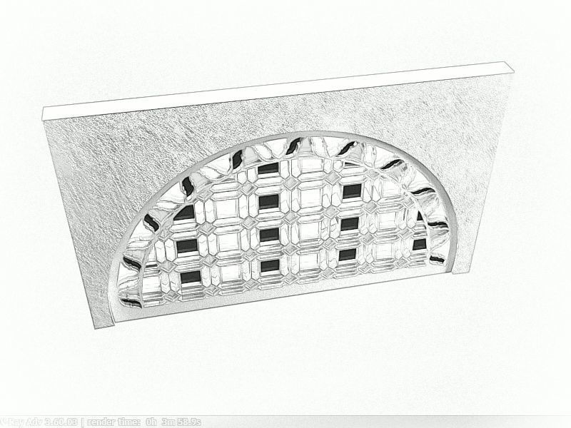 Qamaria stained glasses windows - Yemen Low-poly 3D model_2