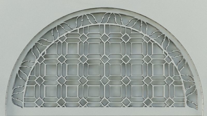 Qamaria stained glasses windows - Yemen Low-poly 3D model_4