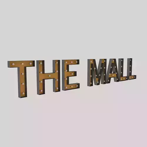 The Mall Sign With Bulb